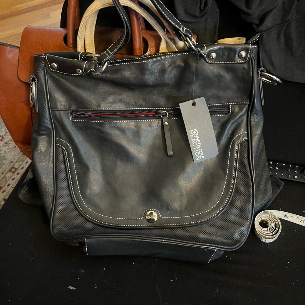 Kenneth Cole Black Leather Briefcase